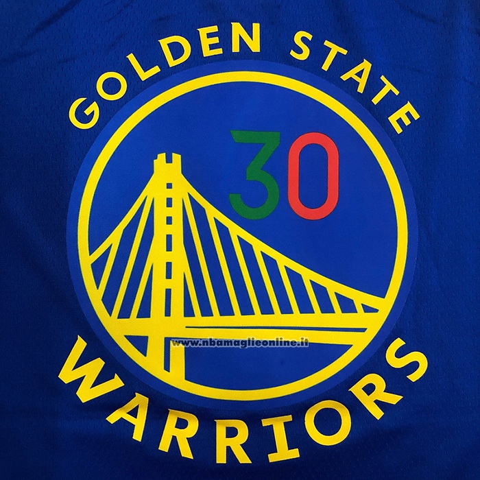 Maglia Golden State Warriors Stephen Curry #30 Icon Royal Special Mexico Edition Blu